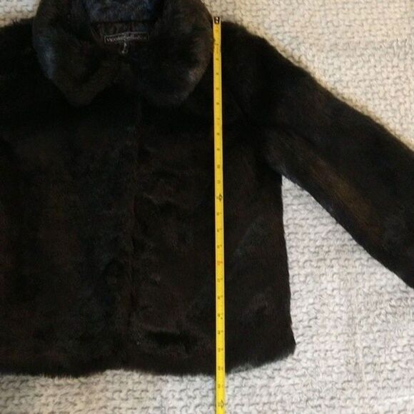 Vigoss faux fur coat Black Md Vintage Classy Party Y2k - Picture 8 of 11
